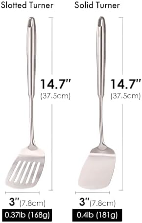 14.7″ Stainless Steel Slotted Spatulas Set