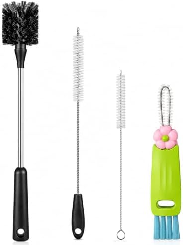 4 Pack Bottle Brush Set with Straw and Lid Brushes