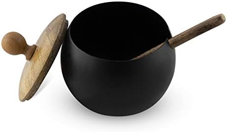 GoCraft Sugar Bowl and Creamer Pitcher Set | Matte Black Iron Cup Jug