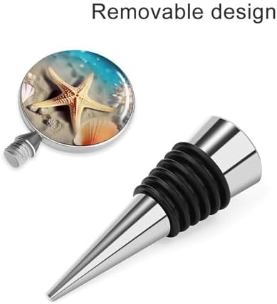 Starfish Coral And Seashell Wine Stopper Vacuum Alloy Wine Bottle