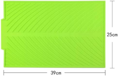 Silicone Drying Mat Foldable Heat Resistant Dish Draining Pad Green