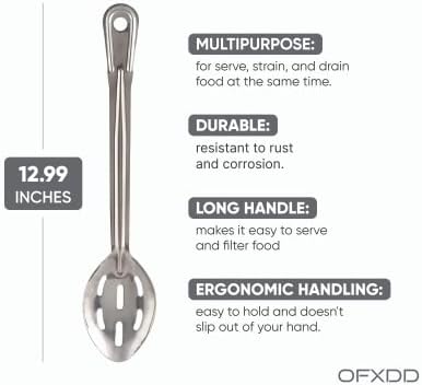 Perforated Stainless Steel Spoon - Serving Slotted Spoons for