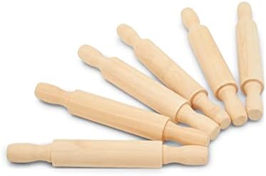 Wooden Mini Rolling Pin, 5 Inches Long, Pack of 6, Great for in The