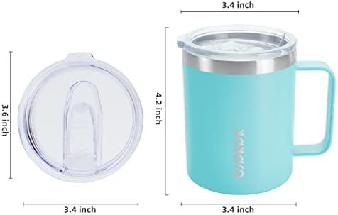 BJPKPK 2PCS Insulated Coffee Mug with Lid, 14oz Stainless Steel