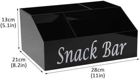Snack Organizer for Countertop - Acrylic Storage Container With 4