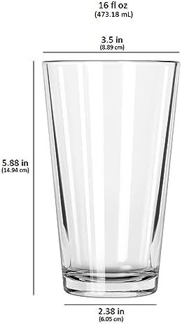 Libbey Bar Essentials Tumbler Glasses Set of 6, Modern Style 16 Oz