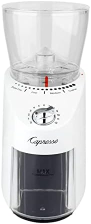 Capresso Infinity Plus Conical Burr Grinder, Shiny White