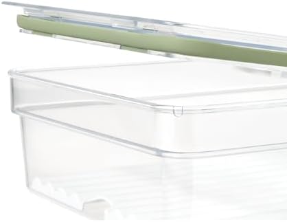 iDesign Large Fridge Produce Bin, Clear/White