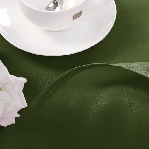 Hiasan Round Tablecloth, 70 Inch, Olive Green, 1 Pack