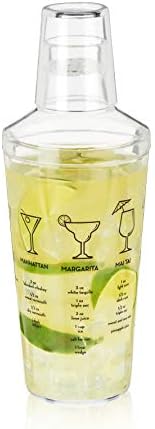 True Maraca Cocktail Shaker with Built In Strainer, Drink Mixer with 7