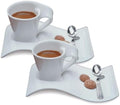 Villeroy & Boch NewWave Caffe Espresso Set, Creamy White, 6 Piece