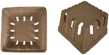 Natural Molded Pulp Fiber Berry Basket, Small Vented Farmer Market
