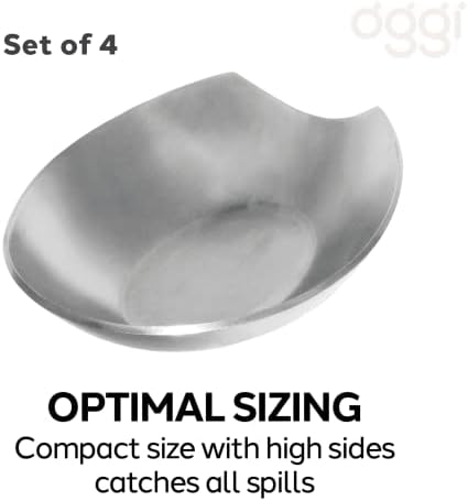 OGGI Spooner Stainless Steel Spoon Rest - Set of 4 - Holds Kitchen