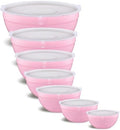 Pink Mixing Bowls With Airtight Lids,Stainless Steel Bowl,Salad Bowls