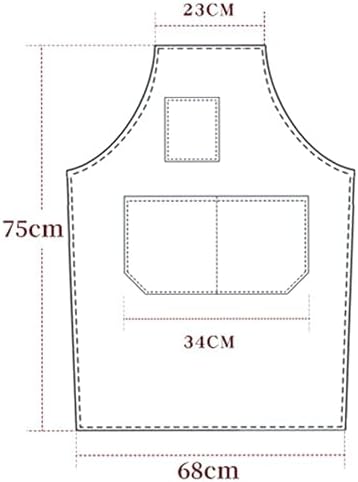 Multi-Pocket Waterproof Oil-Proof Canvas Cotton Apron Cross-Back