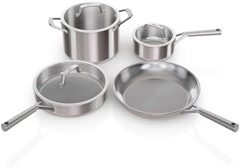 Ninja® EverClad 7-Pc Stainless Steel Cookware Set, Silver, C99007
