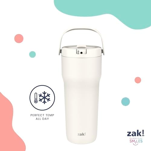 Zak Designs Sutton Travel Tumbler for On the Go, 30oz Stainless Steel