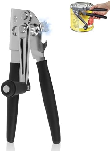 Manual Can Opener with Folding Crank Handle, Commercial Heavy Duty