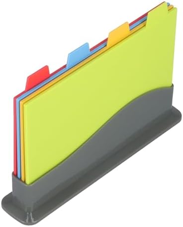 PP Cutting Board Set, 4-Piece with Handles and Plastic Bracket