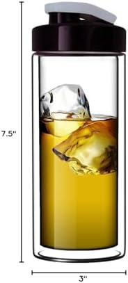 Sun's Tea Glass Double-Wall Tumbler (TM) | 18oz Travel Mug with Lid