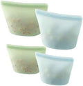 PandaEar 4 Pack Reusable Silicone Food Storage Bags, 34oz & 17oz