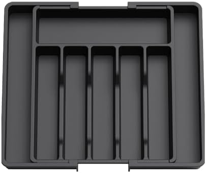 Expandable Drawer Organizer, 8 Compartments, BPA-Free Plastic, Matte