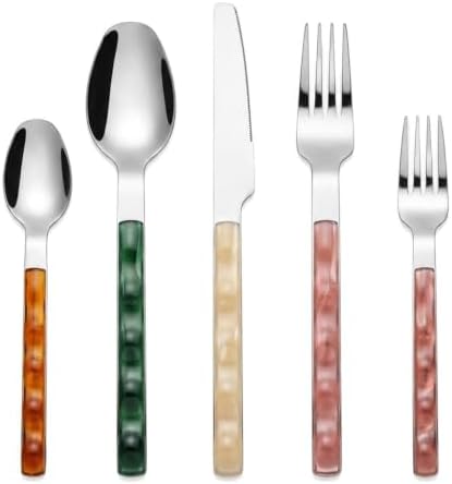 WAVE Colorful Silverware Set, 20-Pc, Service for 4