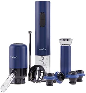 Ivation 6-Piece Wine Gift Set, Electric Opener, Aerator, Preserver
