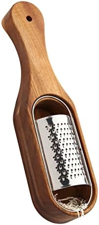 Cheese Grater With Container - Stainless Steel Cheese Grater With Wood