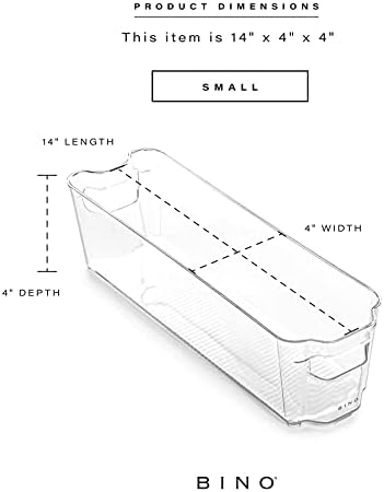 BINO Small Stackable Storage Bins, 2 Pack, Clear Plastic