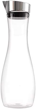 Water Carafe 1.2 Litre Acrylic Transparent Carafe with Lids, Glass