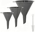 Kitchen Funnel Set of 3 with Cleaning Brush, Small to Large Sizes