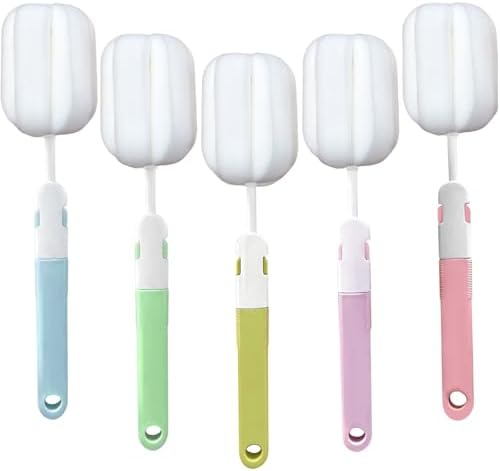 Spong Bottle Brush 5PCS Cup Brushes Sponge Baby Bottle Brushes Long