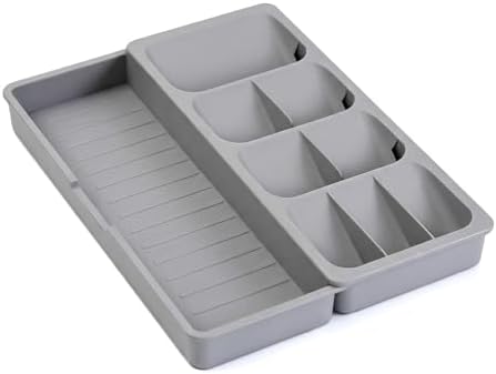 Flexible Silicone Utensil Drawer Organizer, Large Capacity Cutlery