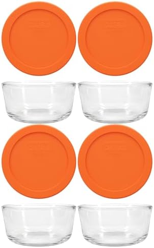 Pyrex 7200 2-Cup Glass Bowls, 4-Pack