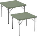 Card Table Covers Square Fitted Elastic Table Cloth-2 Pack Sage 34x34