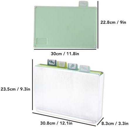 4 Piece Color Coded Cutting Board Set, Plastic Chopping Boards, Non