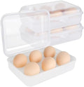 2-Pack 6-Grid Egg Holder, Clear White