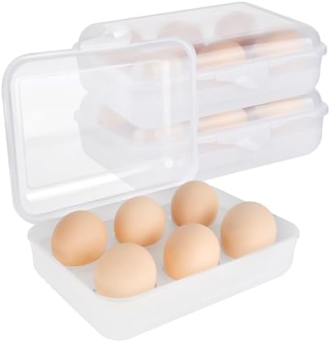 2-Pack 6-Grid Egg Holder, Clear White