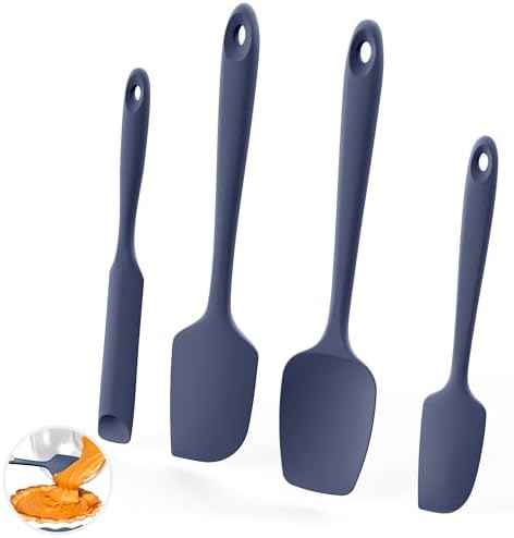 U-Taste 600oF Heat Resistant Silicone Spatulas Cooking, 4Pcs/Midnight
