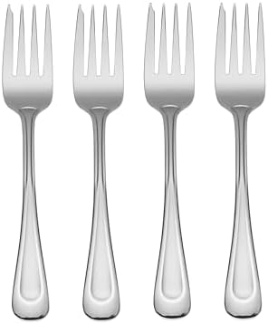 Oneida Satin Sand Dune Salad Forks Silverware Set for 4, Flatware
