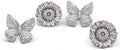 Arthur Court Napkin Ring Set - Butterfly and Flower Design - Artisan