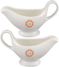 Bokon 2 Pack Thanksgiving White Gravy Boat 8 oz Sauce Boat White
