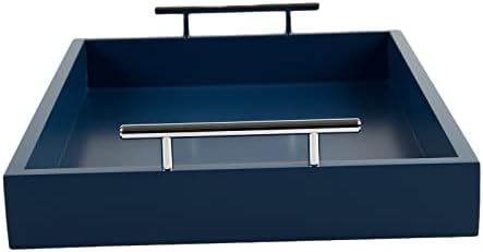 JJSQYLAN Wooden Serving Tray with Handles Rectangle Breakfast Tray for