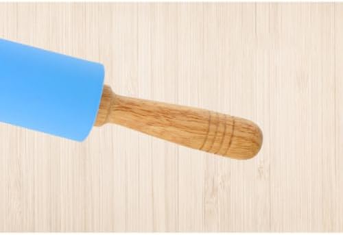 Silicone Dough Rolling Pin with Wood Handle for Home Baking