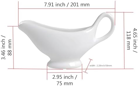 Gravy Boat, 9.4 oz Sauce Boat, 280 ml Gravy Bowl, Ceramic Serving