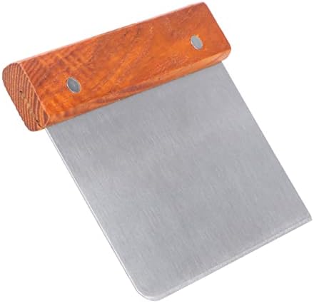 Stainless Steel Flour Powder Scraper with Wood Handle Dough Cutter