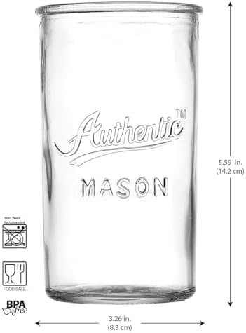 Glaver's Drinking Glasses – Set of 4 Authentic Mason Vintage Glassware