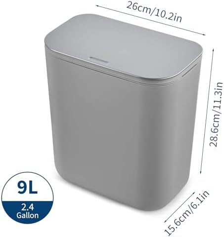 2.4 Gallon Stainless Steel Hanging Trash Can with Lid