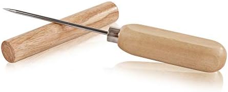True Spike Stainless Steel Ice Pick Tool with Cover and Wood Handle